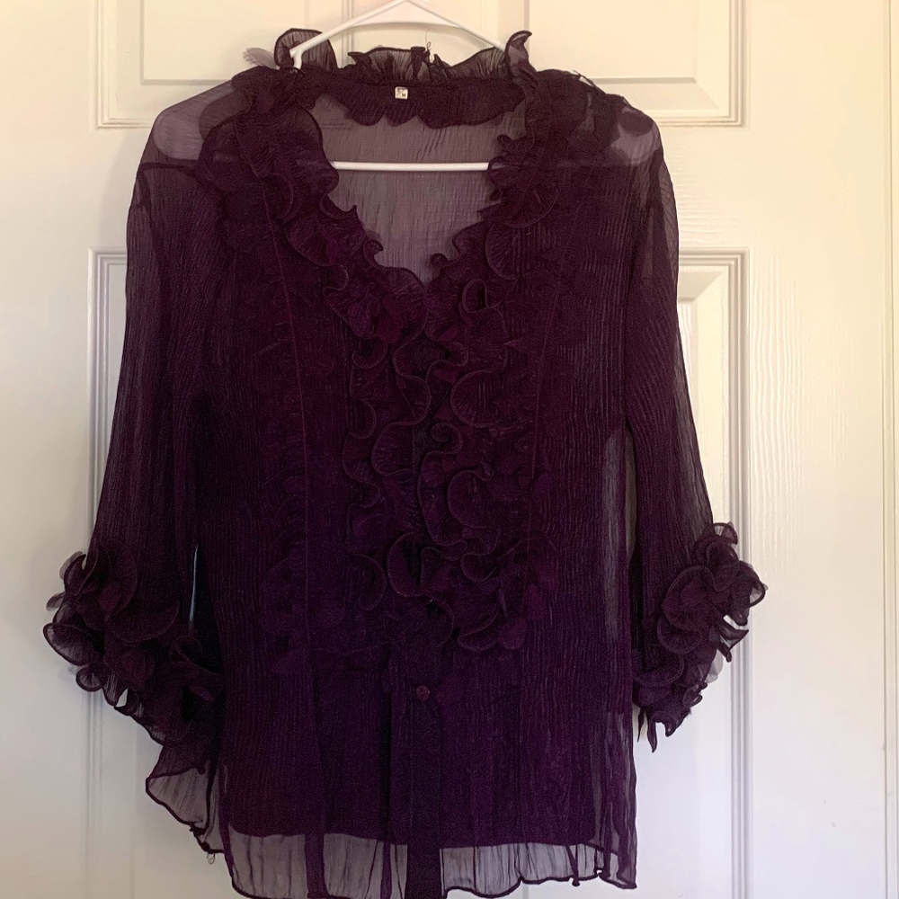 Étoile Isabel Marant Vetea Ruffled Sheer Blouse